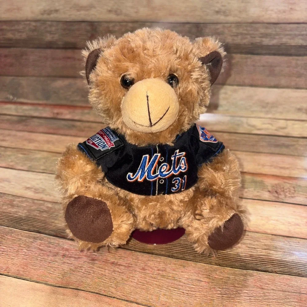 Mike Piazza HOF 2016 Plush Bear NY Mets 8in Brown Forever Collectibles